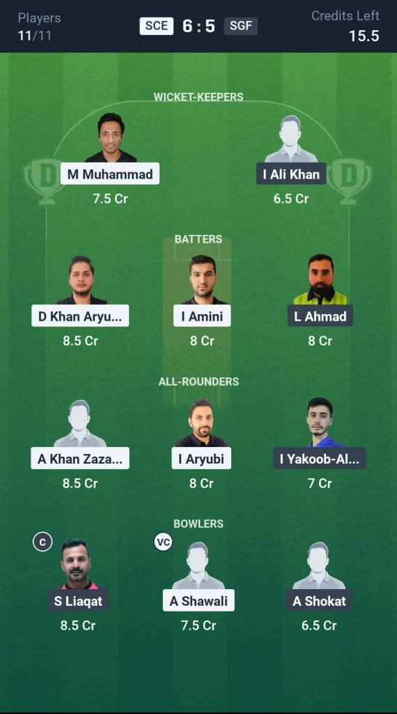 SCE vs SGF Grand League Team