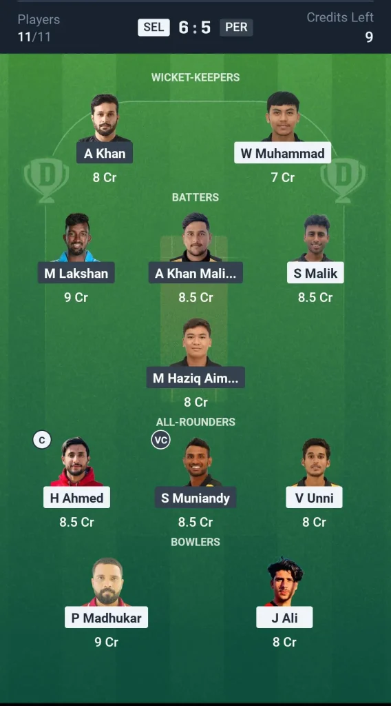 SEL vs PER Grand League Team