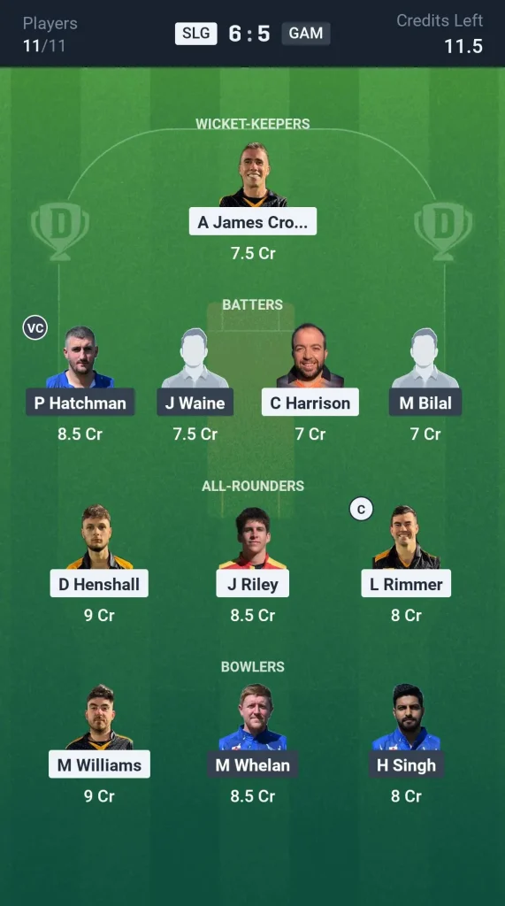 SLG vs GAM Grand League Team