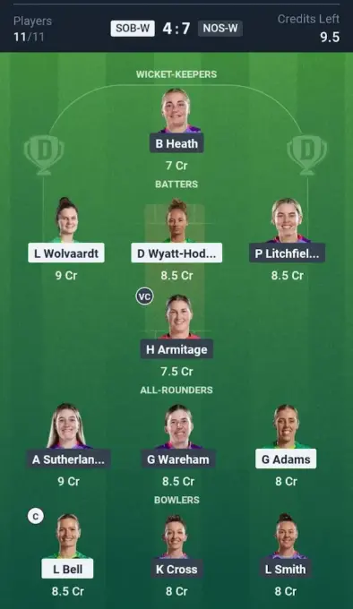 SOB-W vs NOS-W Grand League Team