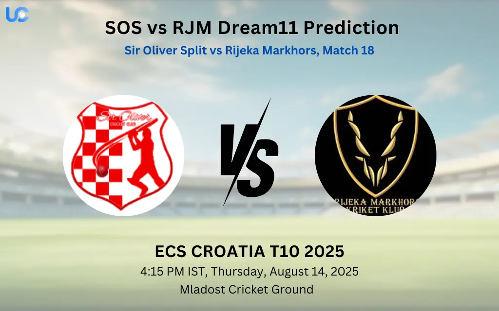 SOS vs RJM Dream11 Prediction: Today’s Match 18, Fantasy Cricket Tips, Captain Choices, Playing XI & Injury Updates – ECS Croatia T10 2025 SOS vs RJM Dream11 Prediction