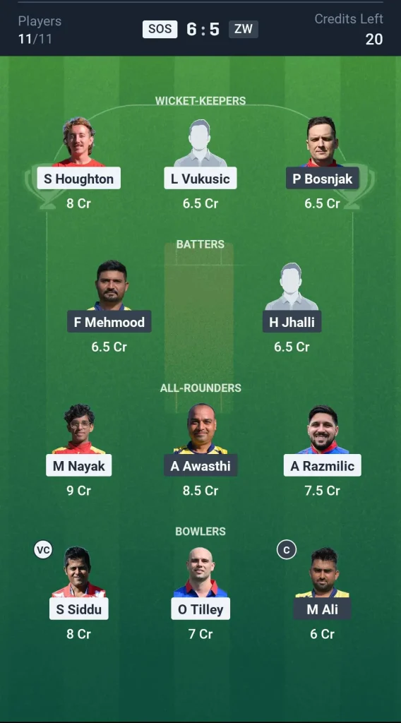 SOS vs ZW Grand League Team