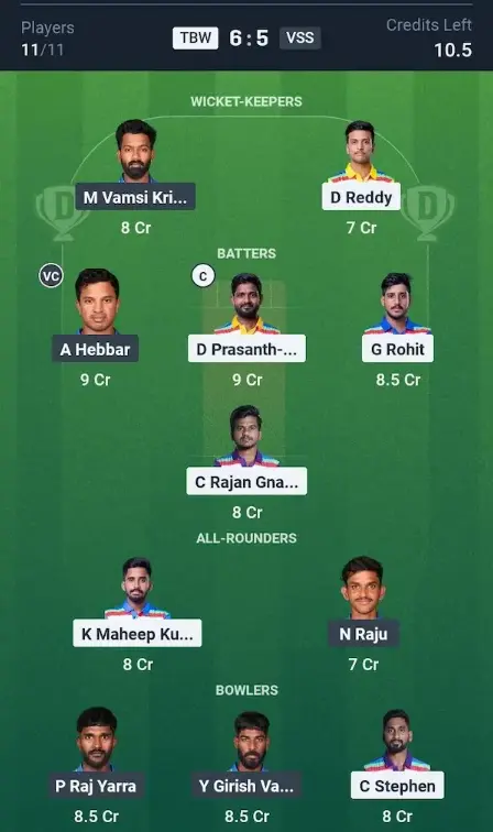 TBW vs VSS Small League Team