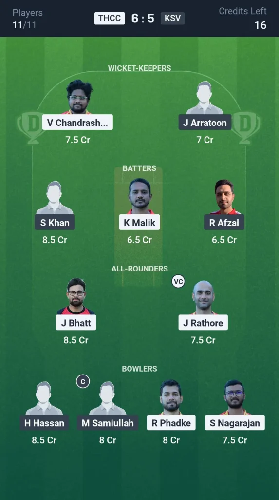 THCC vs KSV Grand League Team