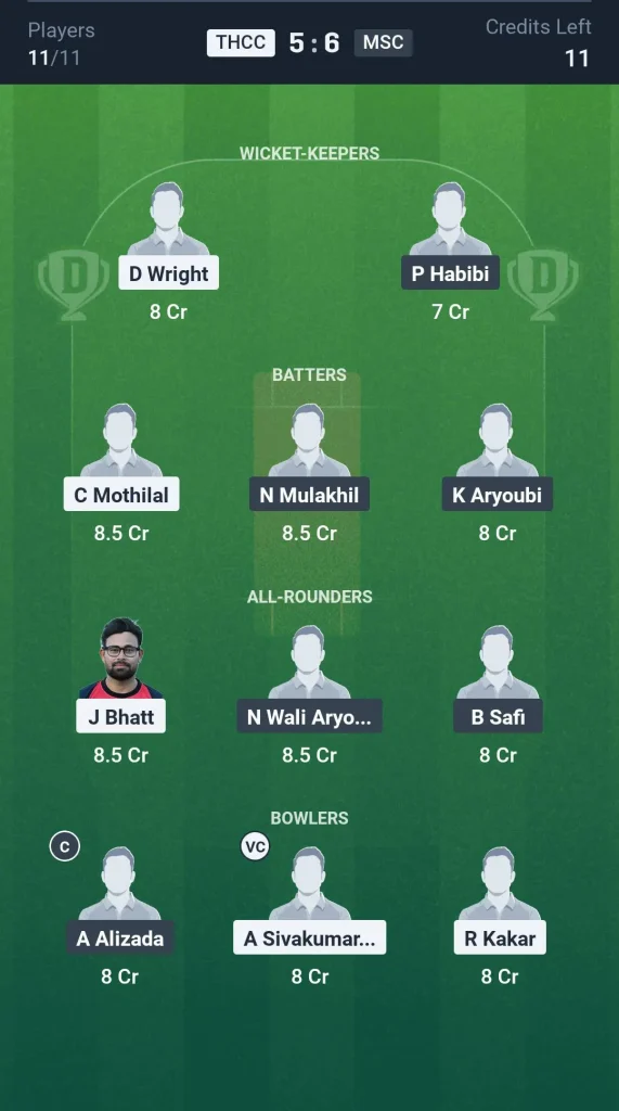 THCC vs MSC Grand League Team