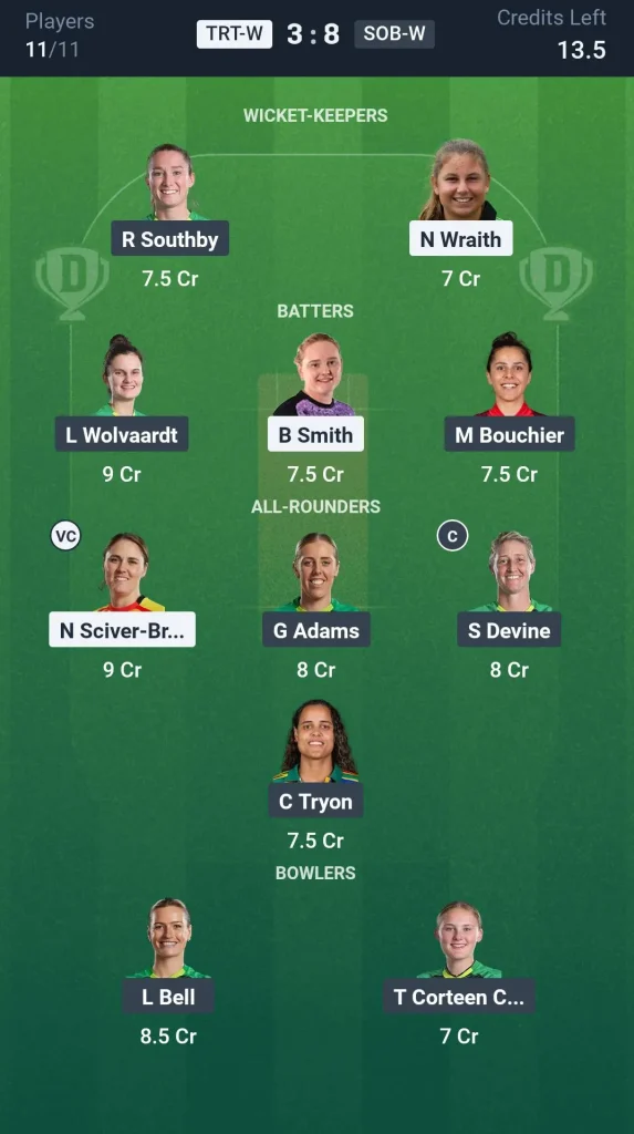 TRT-W vs SOB-W Small League Team