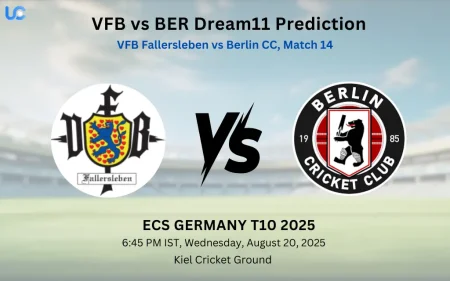 VFB vs BER Dream11 Prediction: Today’s Match 14, Fantasy Cricket Tips, Captain Choices, Playing XI & Injury Updates – ECS Germany T10 2025 VFB vs BER Dream11 Prediction