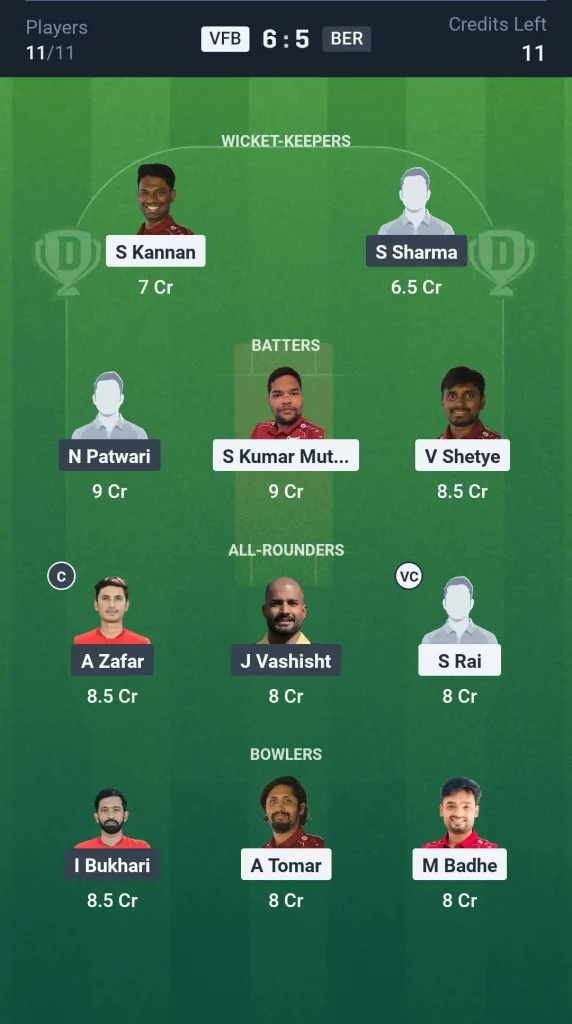 VFB vs BER Grand League Team