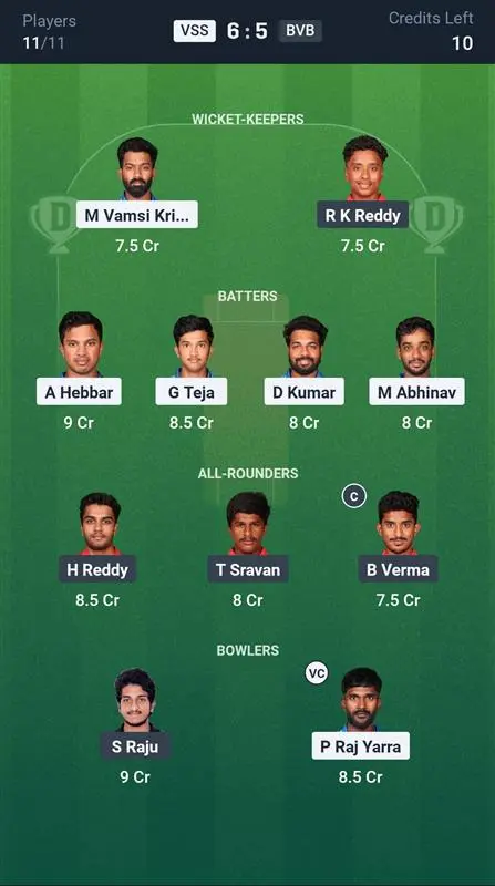 VSS vs BVB Grand League Team