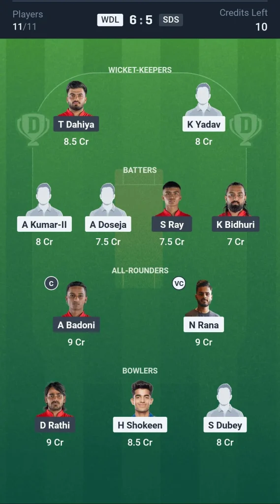 WDL vs SDS Small League Team