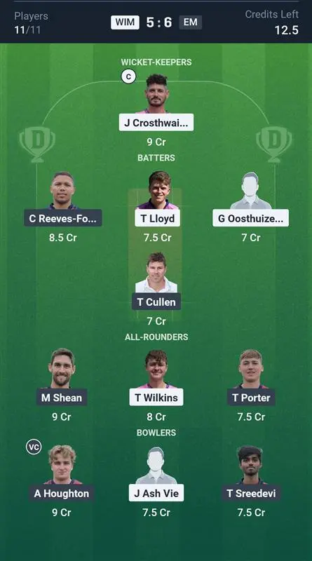 WIM vs EM Grand League Team