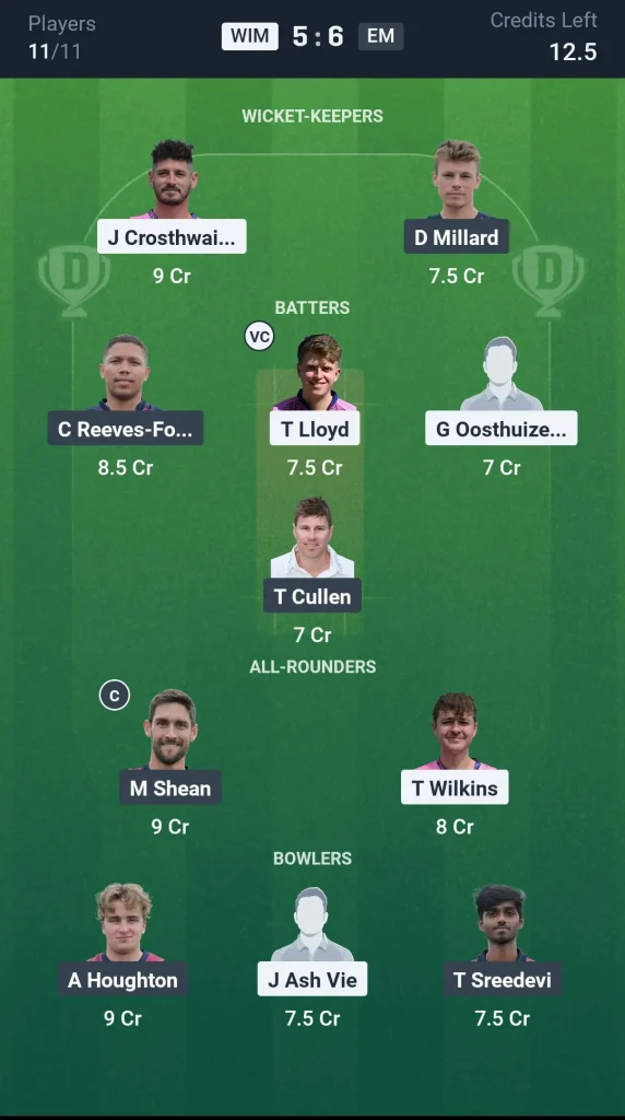 WIM vs EM Small League Team