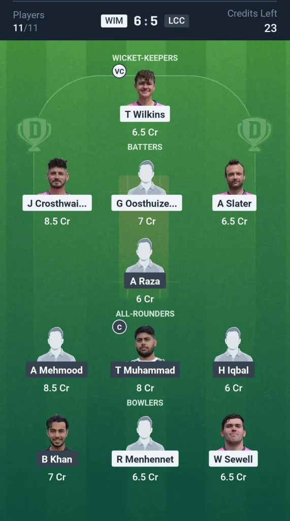 WIM vs LCC Grand League Team