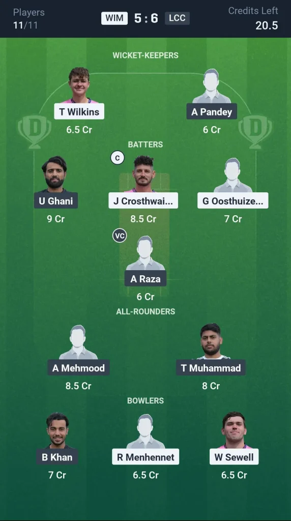 WIM vs LCC Small League Team