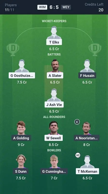 WIM vs WEY Grand League Team