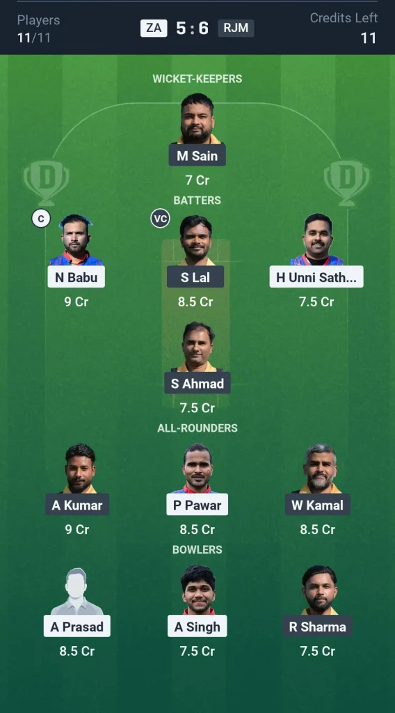 ZA vs RJM Small League Team