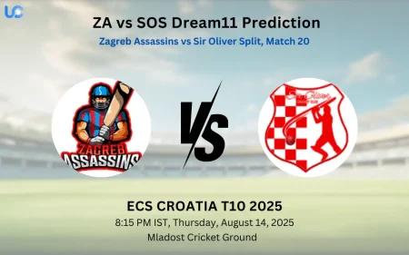 ZA vs SOS Dream11 Prediction: Today’s Match 20, Fantasy Cricket Tips, Captain Choices, Playing XI & Injury Updates – ECS Croatia T10 2025 ZA vs SOS Dream11 Prediction