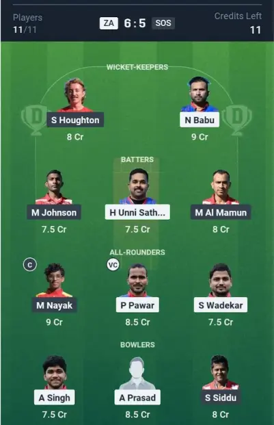 ZA vs SOS Small League Team