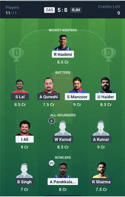 ZAS vs RJM Grand League Team