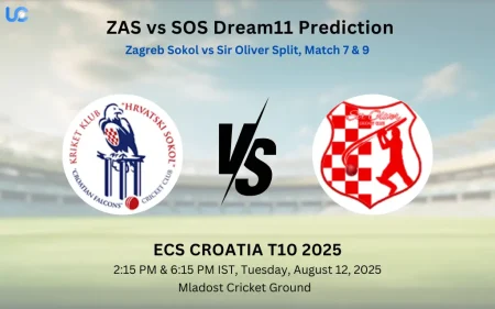 ZAS vs SOS Dream11 Prediction: Today’s Match 7 & 9, Fantasy Cricket Tips, Captain Choices, Playing XI & Injury Updates – ECS Croatia T10 2025 ZAS vs SOS Dream11 Prediction