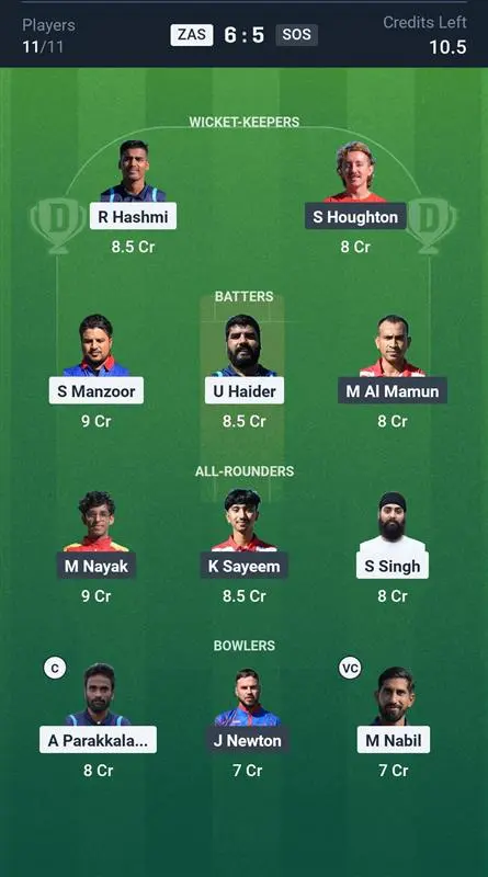 ZAS vs SOS Grand League Team