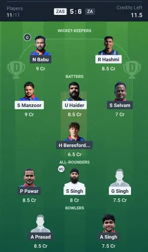 ZAS vs ZA Grand League Team