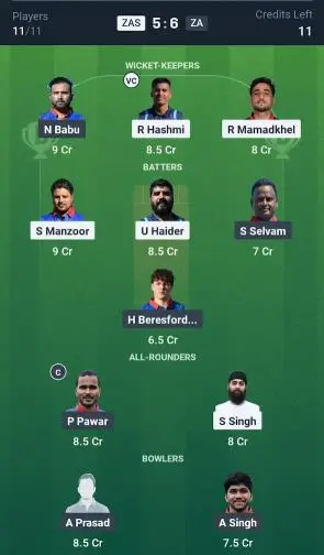 ZAS vs ZA Small League Team