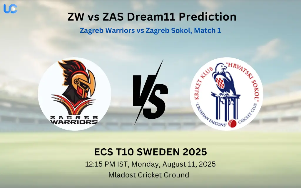 ZW vs ZAS Dream11 Prediction: Today’s Match 1, Fantasy Cricket Tips, Captain Choices, Playing XI & Injury Updates – ECS Croatia T10 2025 ZW vs ZAS Dream11 Prediction