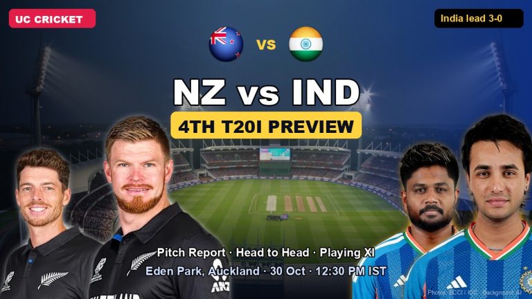 NZ vs IND 4th T20I preview poster, Eden Park, Auckland